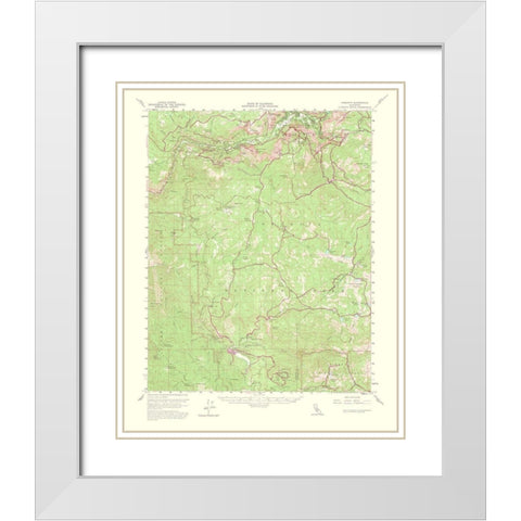 Yosemite California Quad - USGS 1956 White Modern Wood Framed Art Print with Double Matting by USGS