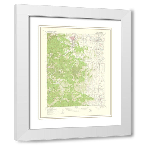 Yreka California Quad - USGS 1956 White Modern Wood Framed Art Print with Double Matting by USGS