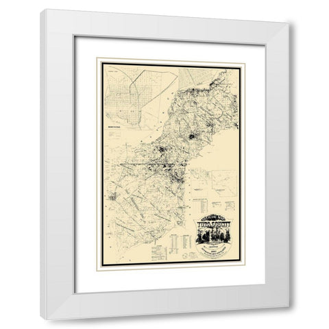 Yuba California Landowner - Doyle 1887 White Modern Wood Framed Art Print with Double Matting by Doyle