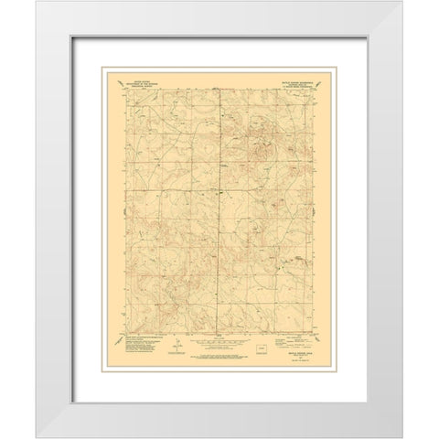 Battle Canyon Colorado Quad - USGS 1977 White Modern Wood Framed Art Print with Double Matting by USGS