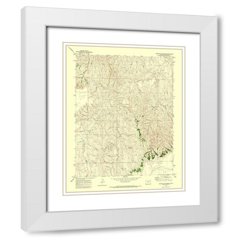 Barking Dog Spring Colorado Quad - USGS 1970 White Modern Wood Framed Art Print with Double Matting by USGS