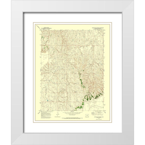 Barking Dog Spring Colorado Quad - USGS 1970 White Modern Wood Framed Art Print with Double Matting by USGS