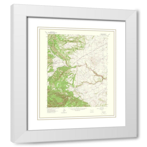 Beulah Colorado Quad - USGS 1966 White Modern Wood Framed Art Print with Double Matting by USGS