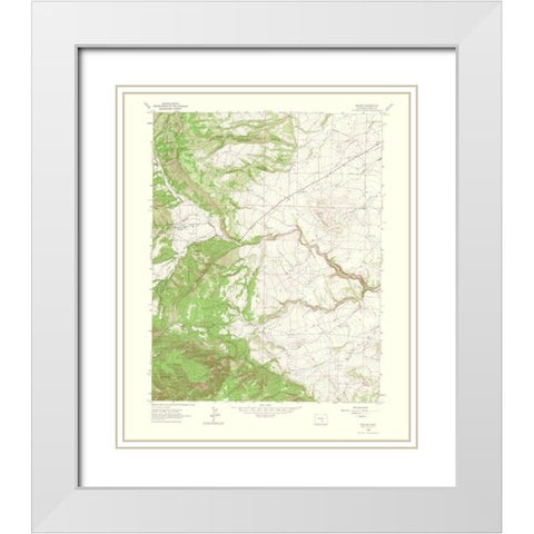 Beulah Colorado Quad - USGS 1966 White Modern Wood Framed Art Print with Double Matting by USGS