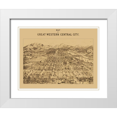 Great Western Central City Colorado - Kohfahl 1887 White Modern Wood Framed Art Print with Double Matting by Kohfahl