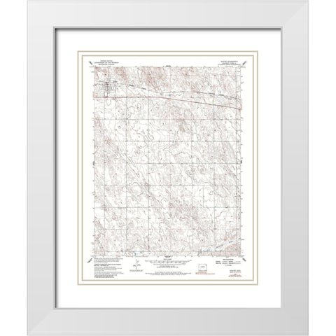 Eckley Colorado Quad - USGS 1961 White Modern Wood Framed Art Print with Double Matting by USGS