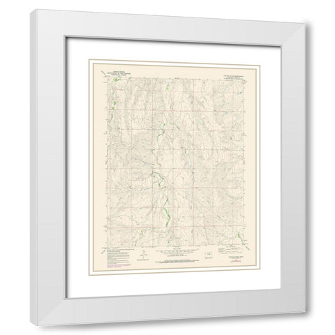 Cattle Gulch Colorado Quad - USGS 1978 White Modern Wood Framed Art Print with Double Matting by USGS