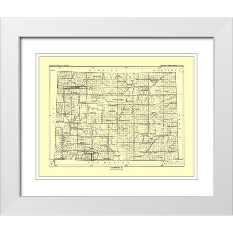 Colorado - Hoen 1896 White Modern Wood Framed Art Print with Double Matting by Hoen