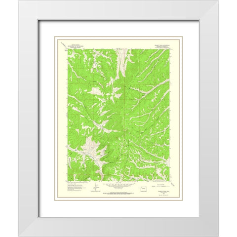 Calamity Ridge Colorado Quad - USGS 1962 White Modern Wood Framed Art Print with Double Matting by USGS