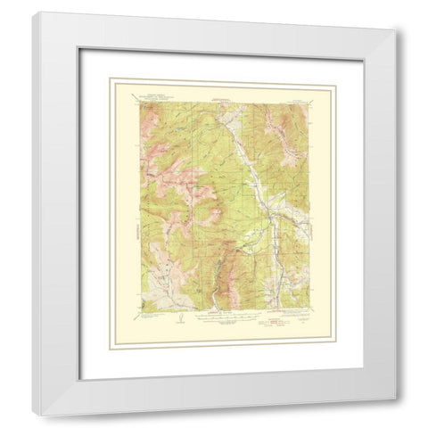 Dillion Colorado Quad - USGS 1955 White Modern Wood Framed Art Print with Double Matting by USGS