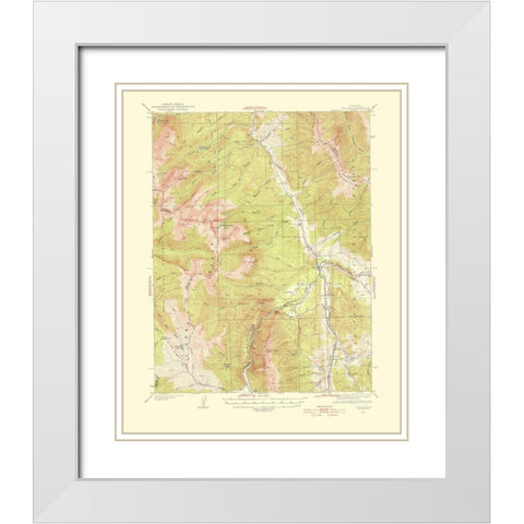 Dillion Colorado Quad - USGS 1955 White Modern Wood Framed Art Print with Double Matting by USGS