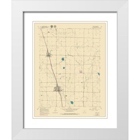 Eaton Colorado Quad - USGS 1960 White Modern Wood Framed Art Print with Double Matting by USGS