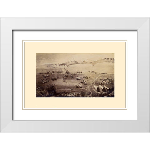 Fort Collins Colorado - Houghton 1865  White Modern Wood Framed Art Print with Double Matting by Houghton