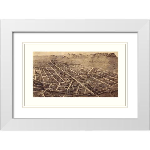 Fort Collins Colorado - Houghton 1899  White Modern Wood Framed Art Print with Double Matting by Houghton
