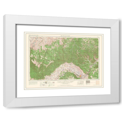 Grand Junction Colorado Quad - USGS 1962 White Modern Wood Framed Art Print with Double Matting by USGS