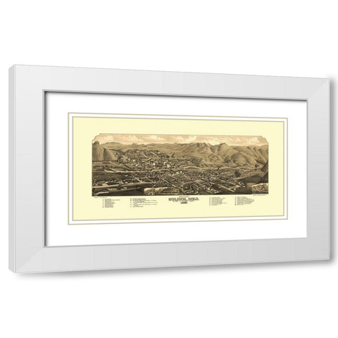 Golden Colorado - Stoner 1882 White Modern Wood Framed Art Print with Double Matting by Stoner
