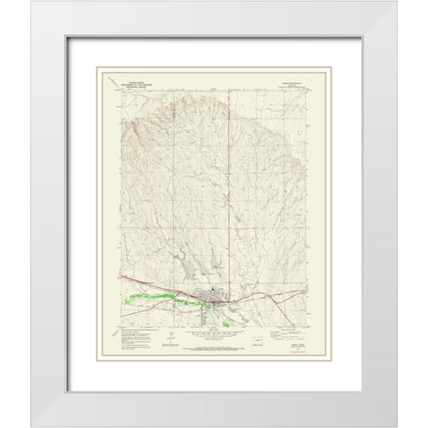 Limon Colorado Quad - USGS 1970 White Modern Wood Framed Art Print with Double Matting by USGS