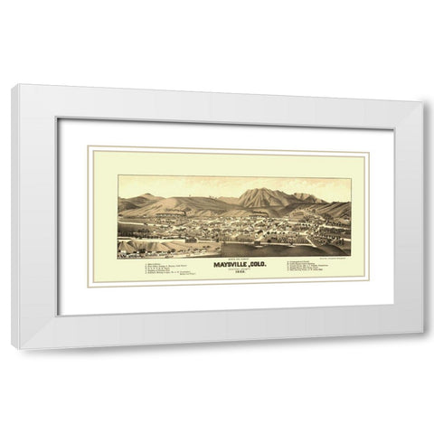 Maysville Colorado - Beck 1882 White Modern Wood Framed Art Print with Double Matting by Beck