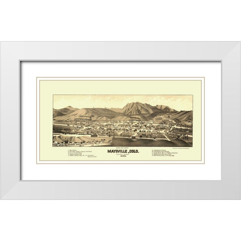 Maysville Colorado - Beck 1882 White Modern Wood Framed Art Print with Double Matting by Beck