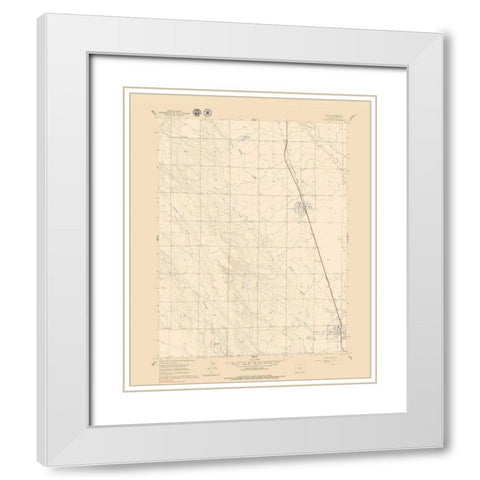 Nunn Colorado Quad - USGS 1960 White Modern Wood Framed Art Print with Double Matting by USGS