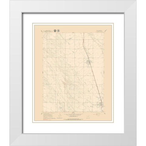 Nunn Colorado Quad - USGS 1960 White Modern Wood Framed Art Print with Double Matting by USGS