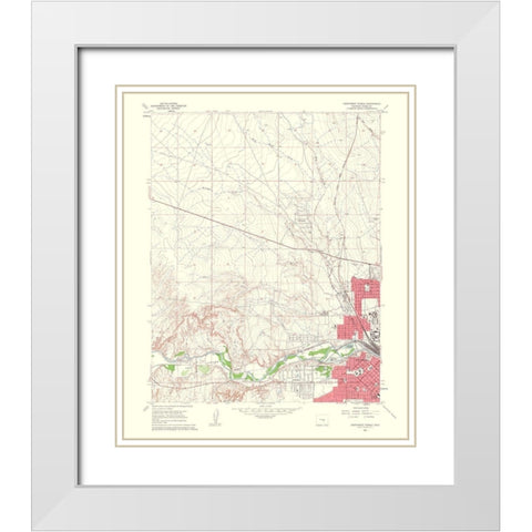 Pueblo Northwest Colorado Quad - USGS 1962 White Modern Wood Framed Art Print with Double Matting by USGS