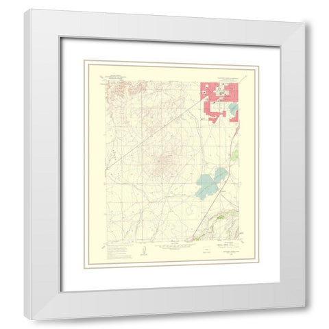 Southwest Pueblo Colorado Quad - USGS 1963 White Modern Wood Framed Art Print with Double Matting by USGS