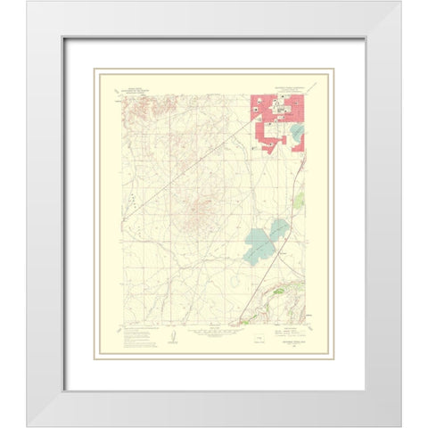 Southwest Pueblo Colorado Quad - USGS 1963 White Modern Wood Framed Art Print with Double Matting by USGS