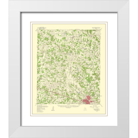 Weatherford Texas Quad - USGS 1960 White Modern Wood Framed Art Print with Double Matting by USGS