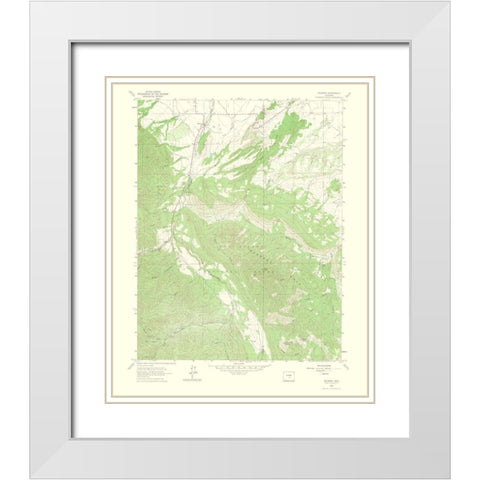 Wetmore Colorado Quad - USGS 1965 White Modern Wood Framed Art Print with Double Matting by USGS