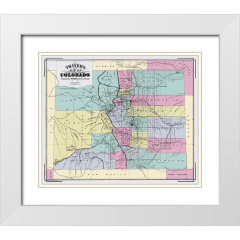 Colorado Territory - Richards 1873 White Modern Wood Framed Art Print with Double Matting by Richards