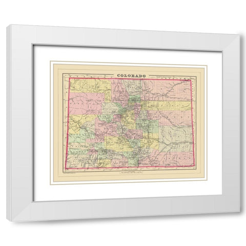 Colorado - Bradley 1887 White Modern Wood Framed Art Print with Double Matting by Bradley