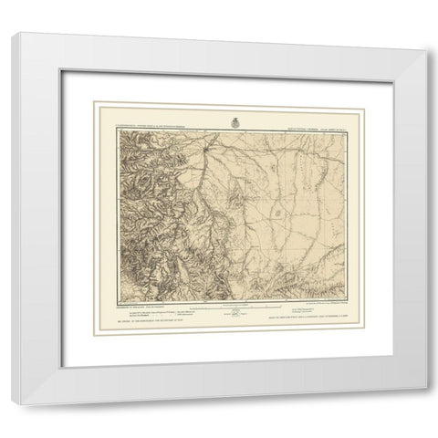 Colorado Central Colorado Sheet - US Army 1876 White Modern Wood Framed Art Print with Double Matting by US Army