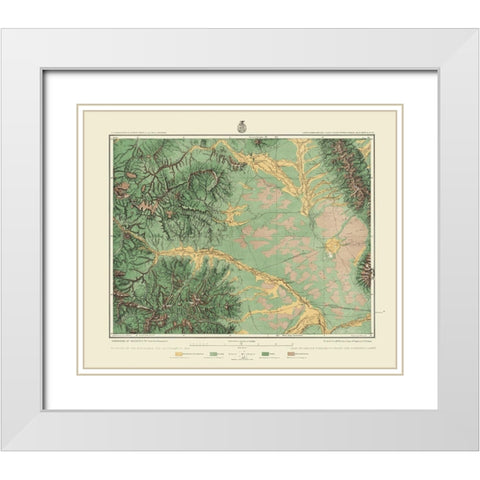 Southwest Colorado Land Classification Sheet White Modern Wood Framed Art Print with Double Matting by US Army