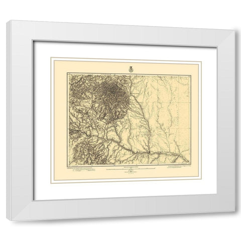 Colorado Central Colorado Sheet - US Army 1878 White Modern Wood Framed Art Print with Double Matting by US Army