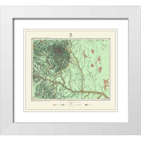 Central Colorado Land Classification Sheet White Modern Wood Framed Art Print with Double Matting by US Army