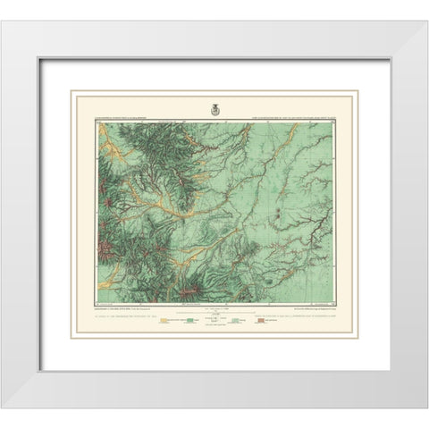 South Colorado Land Classification Sheet White Modern Wood Framed Art Print with Double Matting by US Army