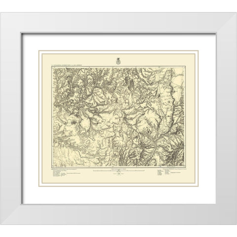 Colorado New Mexico Sheet - US Army 1882 White Modern Wood Framed Art Print with Double Matting by US Army
