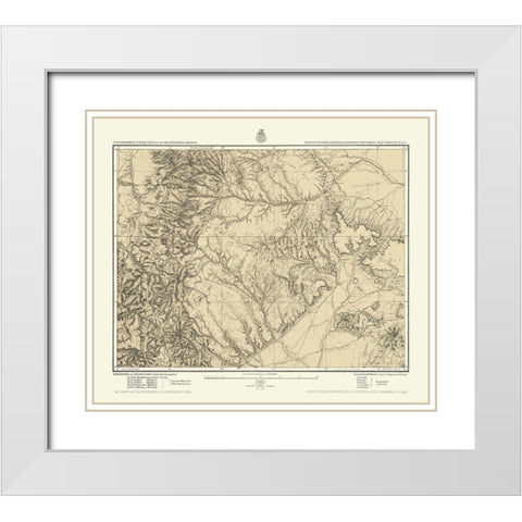 Colorado South New Mexico North Sheet White Modern Wood Framed Art Print with Double Matting by US Army
