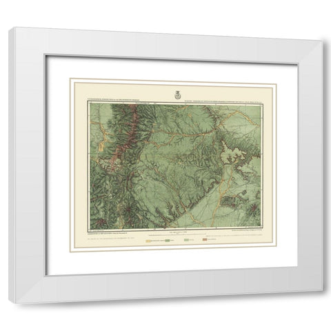 Colorado New Mexico Economic Sheet - US Army 1876 White Modern Wood Framed Art Print with Double Matting by US Army