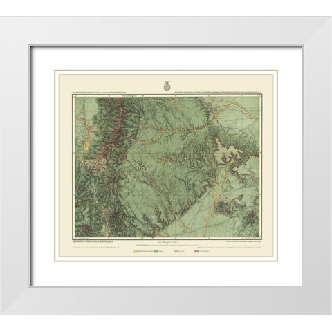 Colorado New Mexico Economic Sheet - US Army 1876 White Modern Wood Framed Art Print with Double Matting by US Army