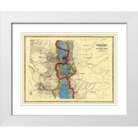 Colorado Parks - Mink 1865 White Modern Wood Framed Art Print with Double Matting by Mink