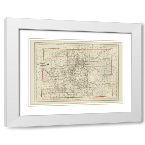 Colorado - Adams 1887 White Modern Wood Framed Art Print with Double Matting by Adams