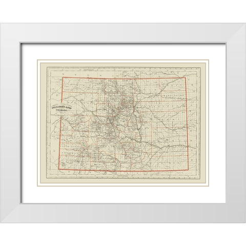 Colorado - Adams 1887 White Modern Wood Framed Art Print with Double Matting by Adams