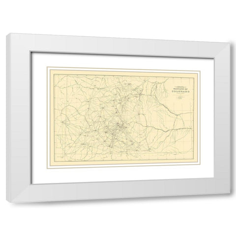 Colorado Triangulation - Gardner 1881 White Modern Wood Framed Art Print with Double Matting by Gardner