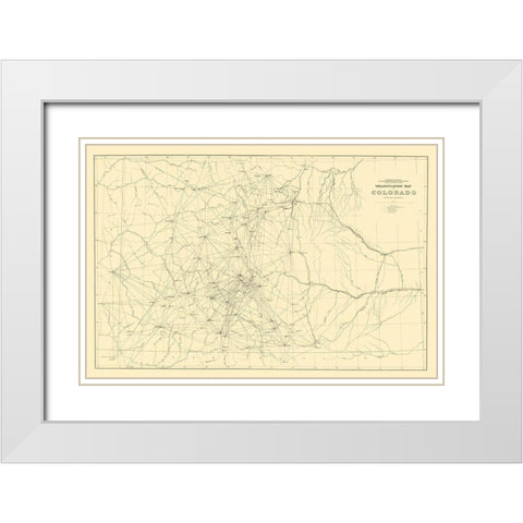 Colorado Triangulation - Gardner 1881 White Modern Wood Framed Art Print with Double Matting by Gardner