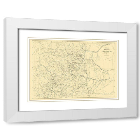 Colorado Drainage - Hayden 1881 White Modern Wood Framed Art Print with Double Matting by Hayden