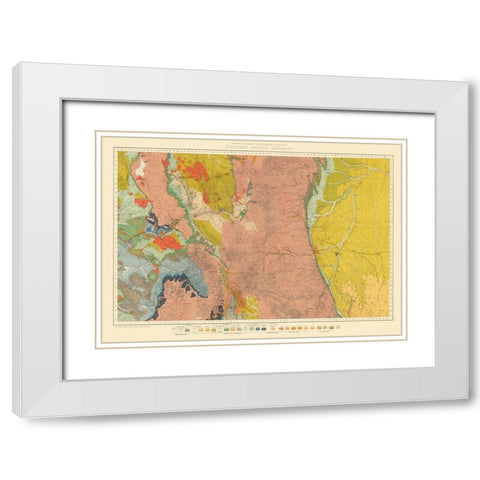 North Central Colorado Economic - USGS 1881 White Modern Wood Framed Art Print with Double Matting by USGS