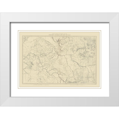 Western Colorado Utah - USGS 1881 White Modern Wood Framed Art Print with Double Matting by USGS