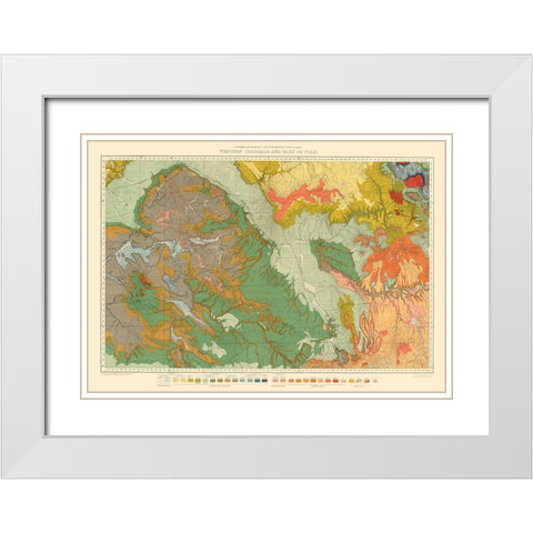 Western Colorado Utah Economic - USGS 1881 White Modern Wood Framed Art Print with Double Matting by USGS